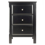 Table de chevet en bois noir avec 3 tiroirs de rangement spacieux - 40 L x 40 l x 60 H cm
