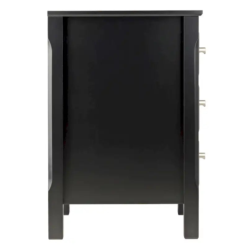 Table de chevet en bois noir avec 3 tiroirs de rangement spacieux - 40 L x 40 l x 60 H cm