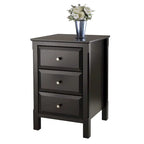 Table de chevet en bois noir avec 3 tiroirs de rangement spacieux - 40 L x 40 l x 60 H cm