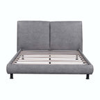 Lit plateforme en polyester Queen Size avec deux grandes têtes de lit
