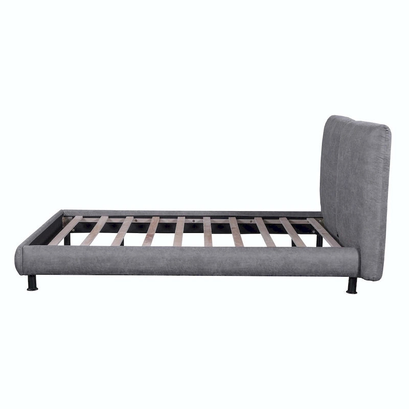 Lit plateforme en polyester Queen Size avec deux grandes têtes de lit