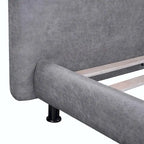 Lit plateforme en polyester Queen Size avec deux grandes têtes de lit