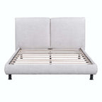 Lit plateforme en polyester Queen Size avec deux grandes têtes de lit