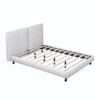 Lit plateforme en polyester Queen Size avec deux grandes têtes de lit