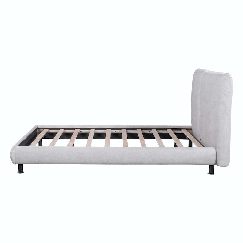 Lit plateforme en polyester Queen Size avec deux grandes têtes de lit