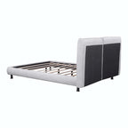Lit plateforme en polyester Queen Size avec deux grandes têtes de lit