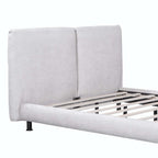 Lit plateforme en polyester Queen Size avec deux grandes têtes de lit