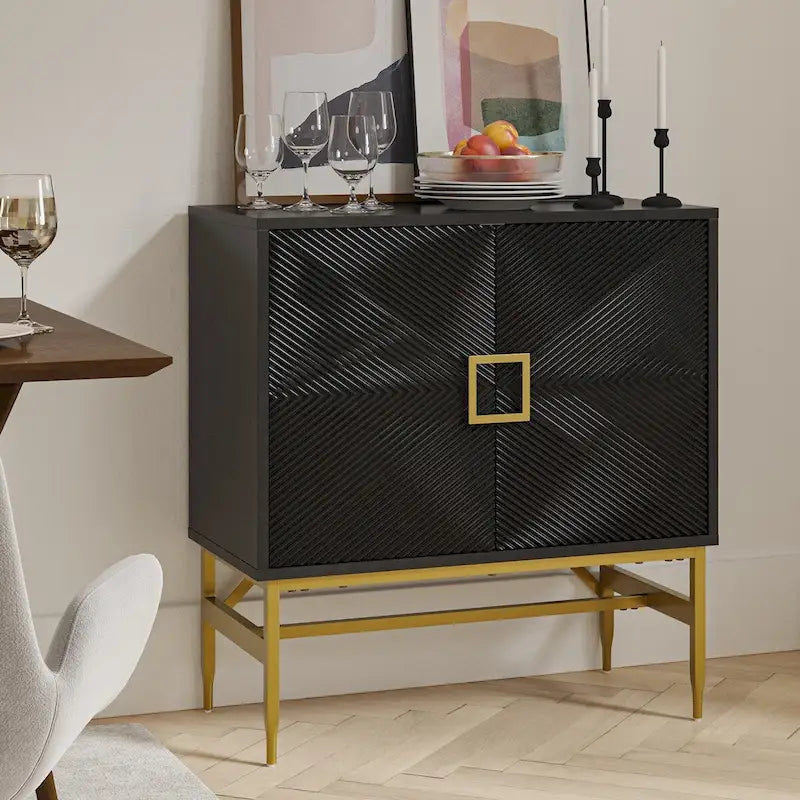Meuble d'appoint moderne à 2 portes et étagères réglables de 86 cm de haut