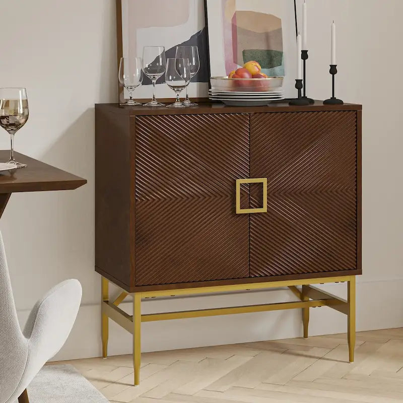 Meuble d'appoint moderne à 2 portes et étagères réglables de 86 cm de haut