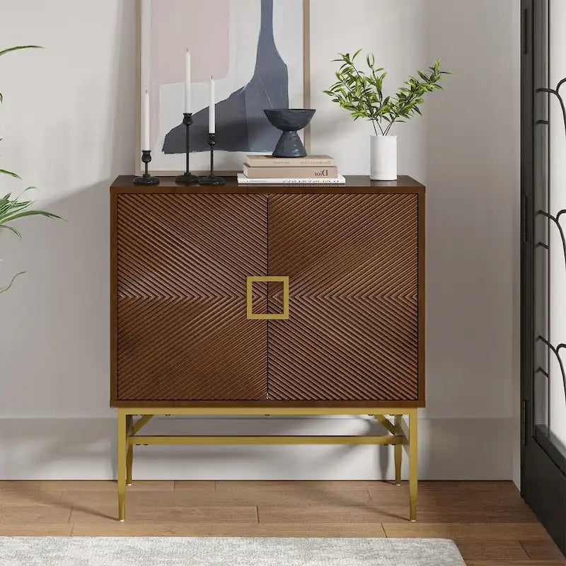 Meuble d'appoint moderne à 2 portes et étagères réglables de 86 cm de haut
