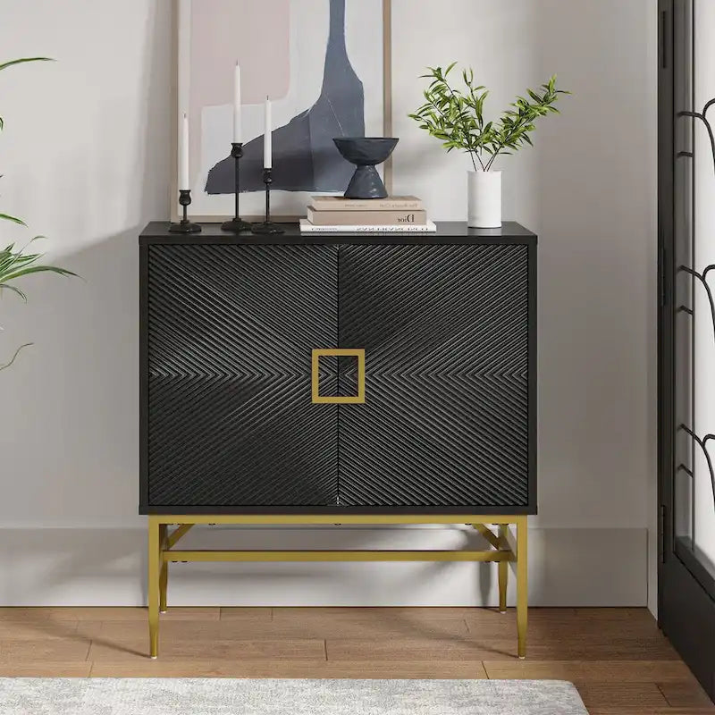 Meuble d'appoint moderne à 2 portes et étagères réglables de 86 cm de haut