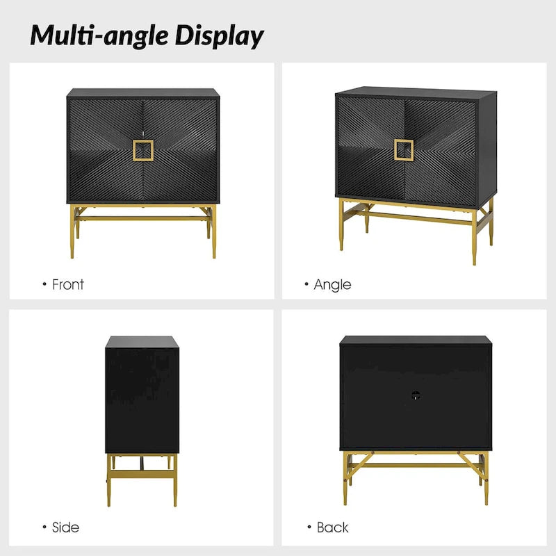 Meuble d'appoint moderne à 2 portes et étagères réglables de 86 cm de haut