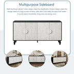 Meuble vintage blanc à larges facettes sculptées