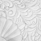 Meuble vintage blanc à larges facettes sculptées