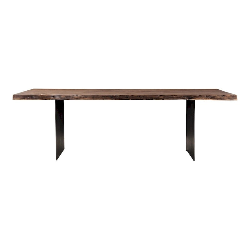 Table à manger moderne en acacia et fer forgé à bords bruts - 94 x 38