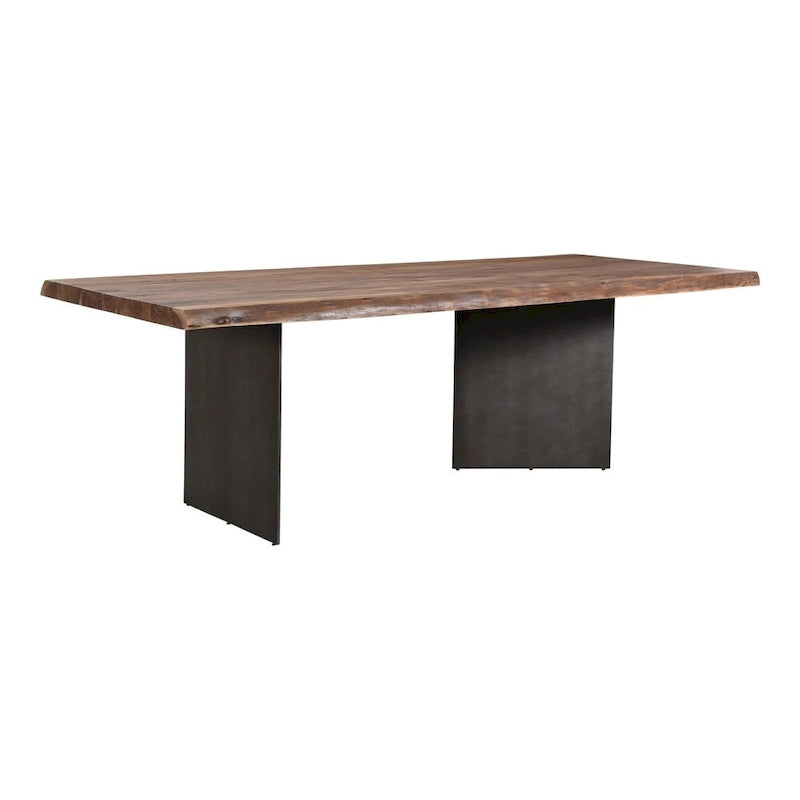 Table à manger moderne en acacia et fer forgé à bords bruts - 94 x 38