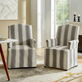 Chaises de salle à manger avec accoudoirs, revêtement déhoussable et pieds en bois massif - Lot de 2