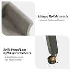 Chaises de salle à manger avec accoudoirs, revêtement déhoussable et pieds en bois massif - Lot de 2