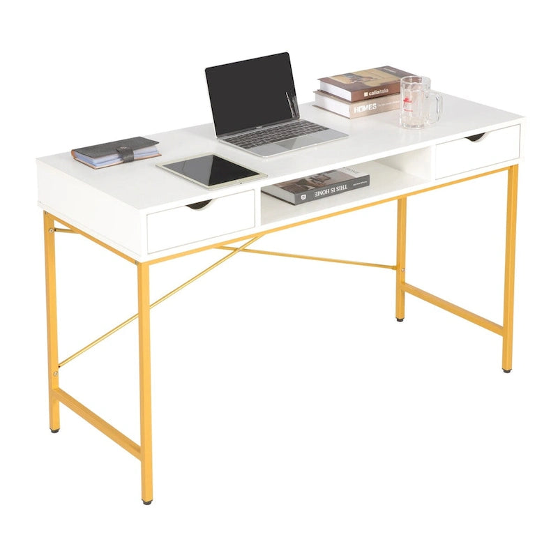 Bureau de 48 pouces avec tiroirs - Poste de travail contemporain pour bureau à domicile
