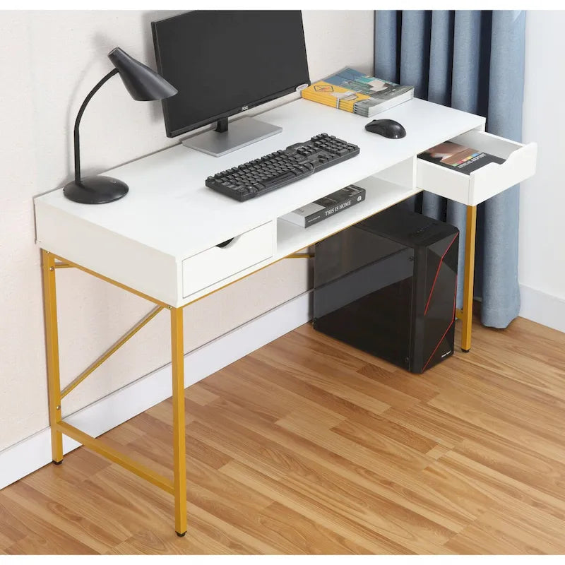 Bureau de 48 pouces avec tiroirs - Poste de travail contemporain pour bureau à domicile