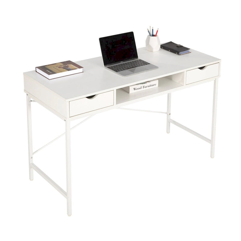 Bureau de 48 pouces avec tiroirs - Poste de travail contemporain pour bureau à domicile