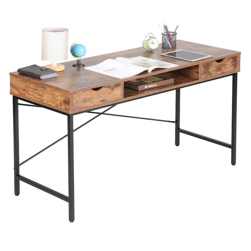Bureau de 48 pouces avec tiroirs - Poste de travail contemporain pour bureau à domicile