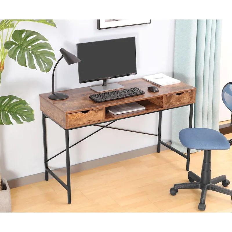 Bureau de 48 pouces avec tiroirs - Poste de travail contemporain pour bureau à domicile