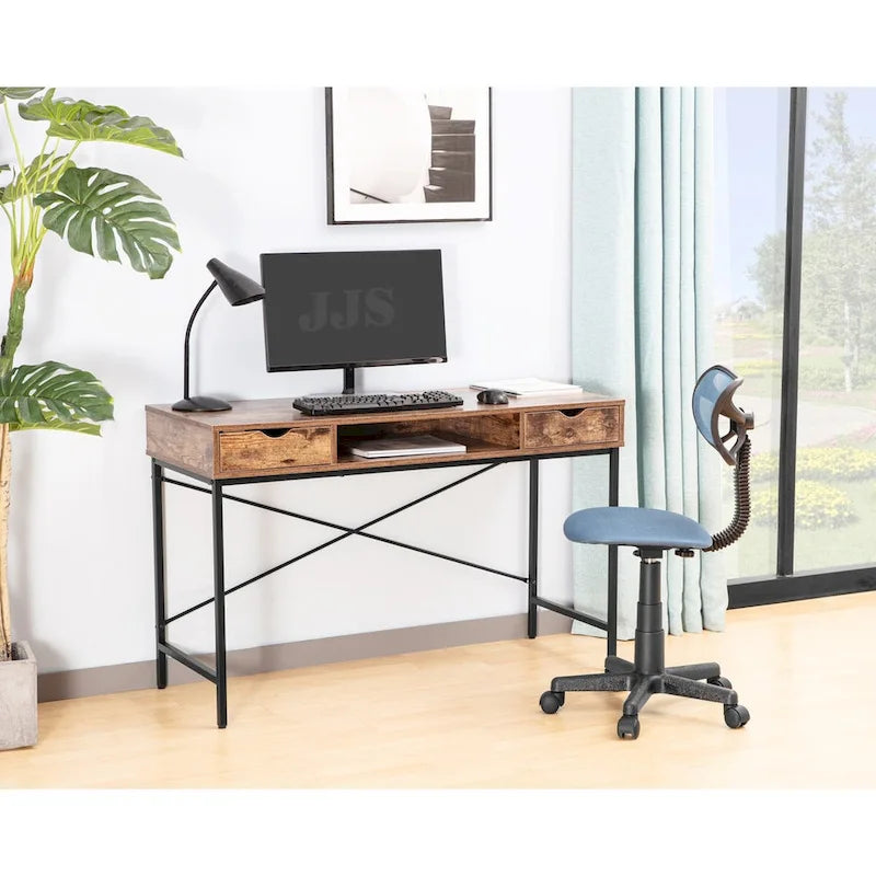 Bureau de 48 pouces avec tiroirs - Poste de travail contemporain pour bureau à domicile