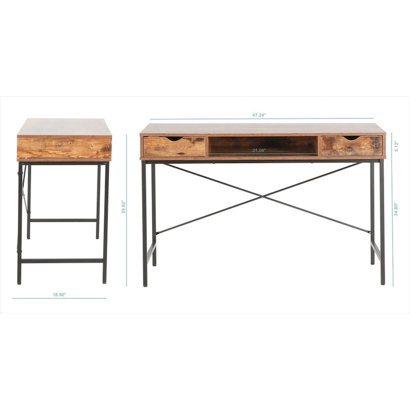 Bureau de 48 pouces avec tiroirs - Poste de travail contemporain pour bureau à domicile
