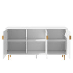 Meuble TV moderne pour téléviseur jusqu'à 70 pouces, console avec étagères réglables, buffet de rangement pour salon