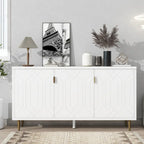 Meuble TV moderne pour téléviseur jusqu'à 70 pouces, console avec étagères réglables, buffet de rangement pour salon
