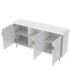 Meuble TV moderne pour téléviseur jusqu'à 70 pouces, console avec étagères réglables, buffet de rangement pour salon