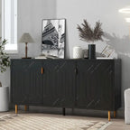 Meuble TV moderne pour téléviseur jusqu'à 70 pouces, console avec étagères réglables, buffet de rangement pour salon