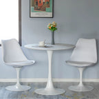 Chaise d'appoint pivotante Tulip Mid-Century Modern avec assise confortable et rembourrée, chaise d'appoint en polypropylène blanc
