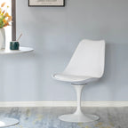 Chaise d'appoint pivotante Tulip Mid-Century Modern avec assise confortable et rembourrée, chaise d'appoint en polypropylène blanc