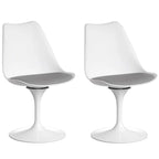 Chaise d'appoint pivotante Tulip Mid-Century Modern avec assise confortable et rembourrée, chaise d'appoint en polypropylène blanc