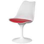 Chaise d'appoint pivotante Tulip Mid-Century Modern avec assise confortable et rembourrée, chaise d'appoint en polypropylène blanc