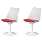 Chaise d'appoint pivotante Tulip Mid-Century Modern avec assise confortable et rembourrée, chaise d'appoint en polypropylène blanc