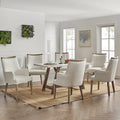 Chaises de salle à manger en bois massif rembourrées de style rustique (lot de 6)
