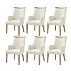Chaises de salle à manger en bois massif rembourrées de style rustique (lot de 6)