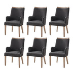 Chaises de salle à manger en bois massif rembourrées de style rustique (lot de 6)