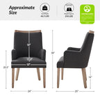 Chaises de salle à manger en bois massif rembourrées de style rustique (lot de 6)