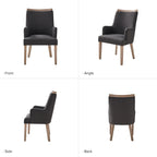 Chaises de salle à manger en bois massif rembourrées de style rustique (lot de 6)