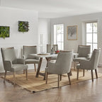 Chaises de salle à manger en bois massif rembourrées de style rustique (lot de 6)