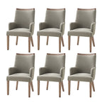 Chaises de salle à manger en bois massif rembourrées de style rustique (lot de 6)