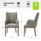 Chaises de salle à manger en bois massif rembourrées de style rustique (lot de 6)