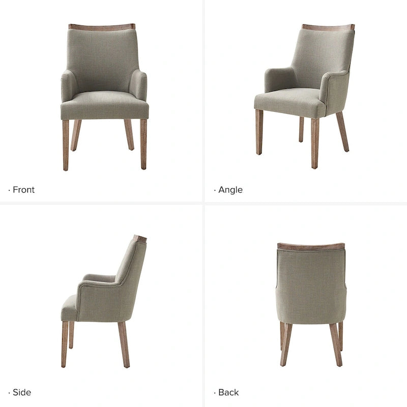 Chaises de salle à manger en bois massif rembourrées de style rustique (lot de 6)