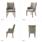 Chaises de salle à manger en bois massif rembourrées de style rustique (lot de 6)