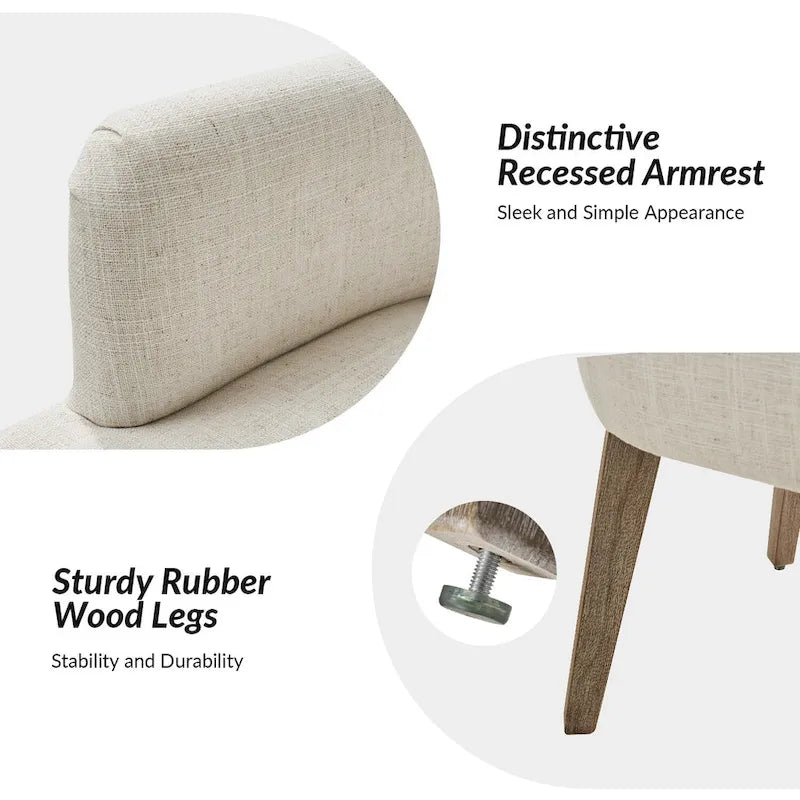 Chaises de salle à manger en bois massif rembourrées de style rustique (lot de 6)