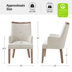 Chaises de salle à manger en bois massif rembourrées de style rustique (lot de 6)